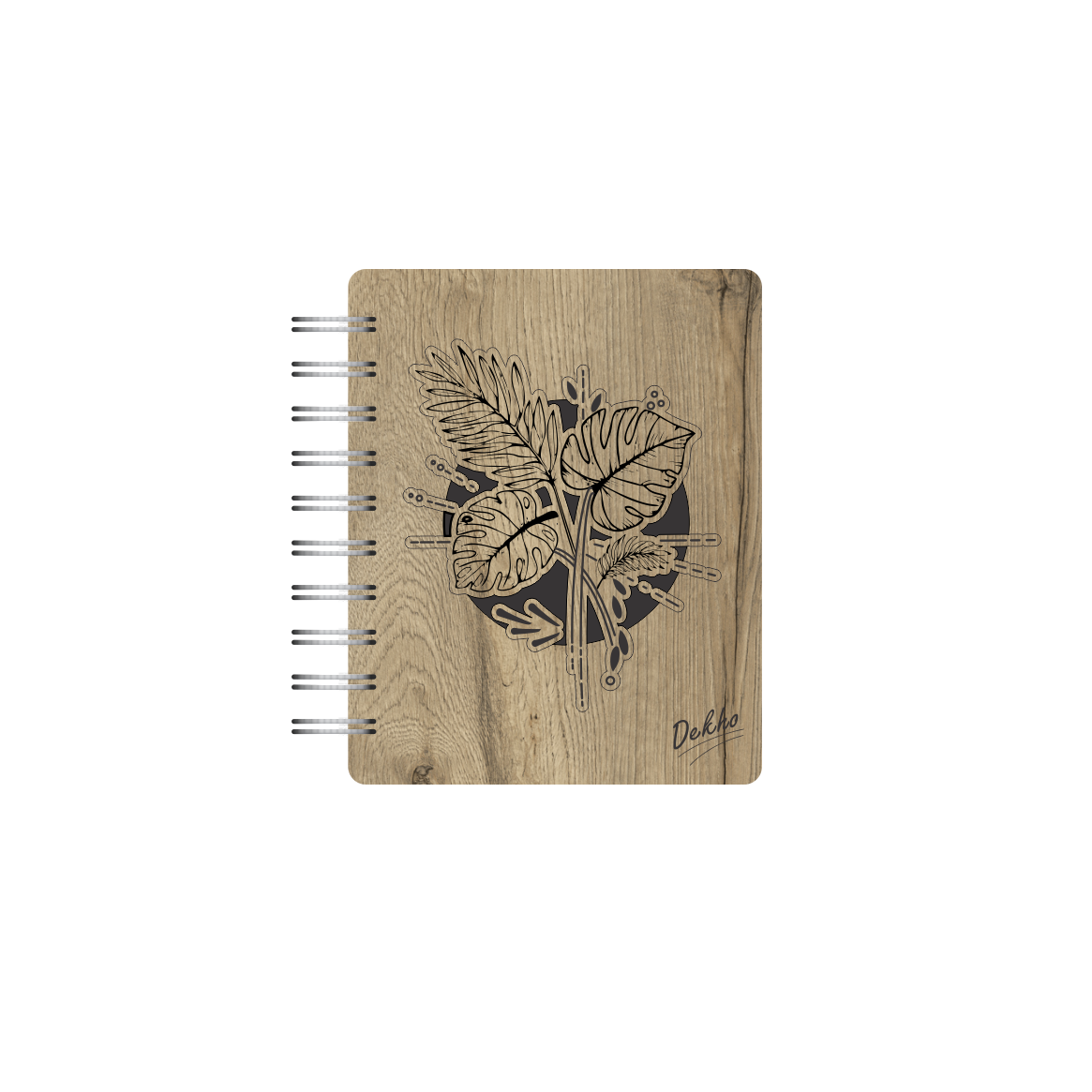 Libreta de Madera | Hojas Tropicales |