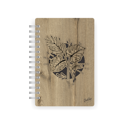 Cuaderno de Madera | Hojas Tropicales |